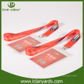 Correa de lanyard de transferencia de calor personalizada de impresión personalizada con el titular de la tarjeta